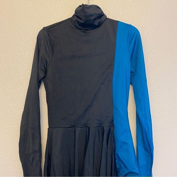 Weissman Balera Dance Costume teal blue dress Make It Rain 10920 Adult medium MA - Picture 3 of 13